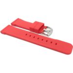 Side view of Red Thick Silicone Watch Strap, Stainless Steel Buckle with Stainless Steel Buckle
