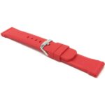 Angle view of Red Thick Silicone Watch Strap, Stainless Steel Buckle with Stainless Steel Buckle