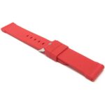 Back view of Red Thick Silicone Watch Strap, Stainless Steel Buckle with Stainless Steel Buckle