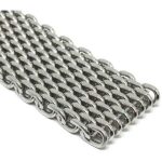 Closeup view of Silver Tone 22mm Mens Stainless Steel Shark Mesh Band for Diver Watches, Deployment