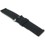 Back view of Black Soft Black Rubber Silicone Sports Watch Band, Waterproof with Stainless Steel Buckle