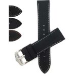 Bandini SIL.125 | Soft Rubber Silicone Watch Strap, Alligator Pattern with Stitch, Waterproof