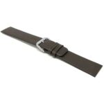 Angle view of Brown Screw Fitting Leather Replacement Watch Band for Skagen Watch Strap, Attaches with Screws with Silver Tone Buckle