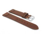 Side view of Brown Vintage Leather Replacement Band for Swiss Army Watches with Silver Tone Buckle