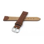 Back view of Brown Vintage Leather Replacement Band for Swiss Army Watches with Silver Tone Buckle