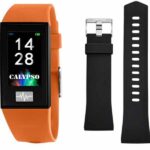 Calypso Orange Smartime Smart Watch With Extra Black Silicone Strap - K8500/2