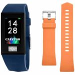 Calypso Blue Smartime Smart Watch With Extra Orange Silicone Strap - K8500/4